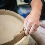John Higgins at work in his studio 2018